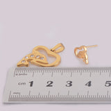 18K Gold Pendant Necklace Earring Jewelry Set 