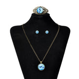 Vintage Ocean Pendant Dolphin Jewelry Set 