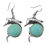 Vintage Antique Dolphin Turquoise Pendant Jewelry Set 