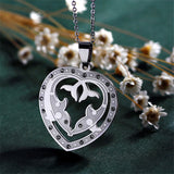 Elegant Double Dolphins Cubic Zircon Jewelry Set 