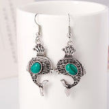 Bohemia Turquoise African Blue Bead Dolphin Jewelry Set 