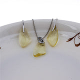 Vintage Rhinestone 18K Gold Plated Dolphin Jewelry Set Incluing Earrings and Necklace 