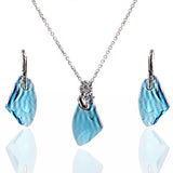 Vintage Rhinestone 18K Gold Plated Dolphin Jewelry Set Incluing Earrings and Necklace 