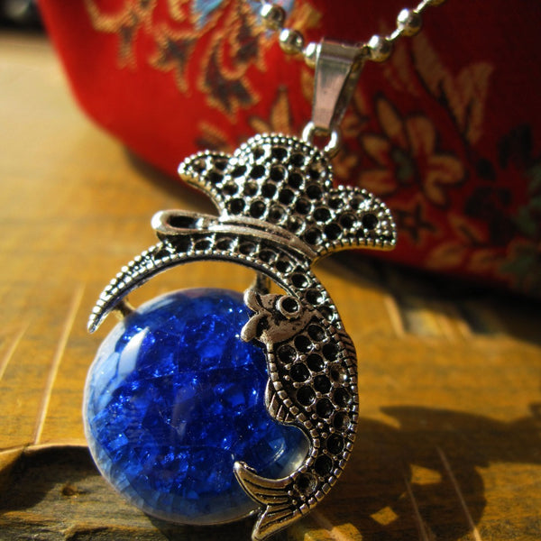 Bohemian Style Natural Stone Beads Pendant Dolphin Necklace 