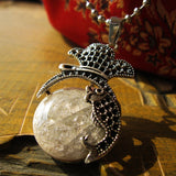 Bohemian Style Natural Stone Beads Pendant Dolphin Necklace 