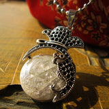 Bohemian Style Natural Stone Beads Pendant Dolphin Necklace 