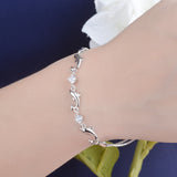 Elegant Silver Plated Dolphin Inlaid Zircon Bracelet 