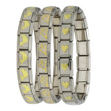 Stainless Steel Bracelet Bangle (Choose from Gold Heart, Flower, Butterfly and Dolphins) 