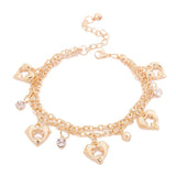 Gorgeous Heart and Rhinestone Dolphin Anklet 