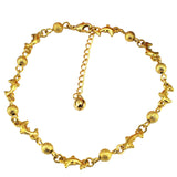 Elegant Matt Gold Beads Dolphin Anklet 