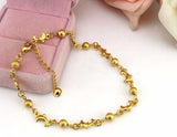 Elegant Matt Gold Beads Dolphin Anklet 