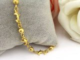 Elegant Matt Gold Beads Dolphin Anklet 