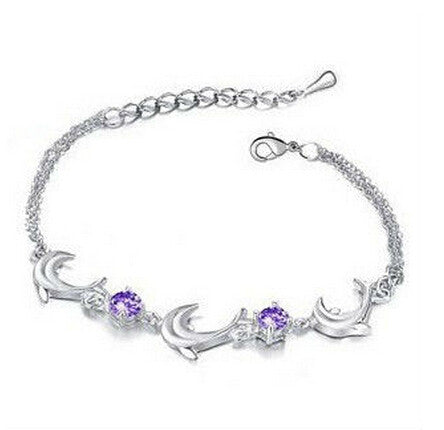 Gorgeous Dolphin and Rhinestone Anklet 