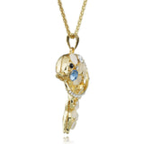 Gracious Rhinestone Encrusted  Dolphins Necklace 