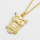 Lovely Owl Shaped Pendant Necklace For Women - (Gold or Silver Available) 