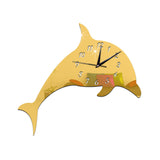 Three-dimensional Cartoon Dolphin Decorative Wall Clock 