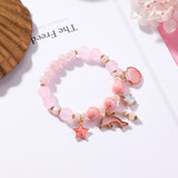 Sweet Marine Dolphin Shell Flower Charm Bracelet 