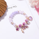 Sweet Marine Dolphin Shell Flower Charm Bracelet 