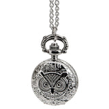 Absolutely Stunning Silver Color Quartz Pocket Watch Owl Necklace and Pendant 
