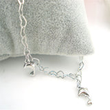Intricate Heart Shaped Chain Dolphin Pendant Anklet 