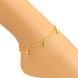 Intricate Heart Shaped Chain Dolphin Pendant Anklet 
