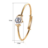 Lovely 18k Gold Plated Austrian Crystal Dolphin Bangle 