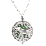 Ancient Silver Owl Antique Retro Magnetic Aromatherapy Perfume Box Necklace - Oil Diffuser Locket Pendant (many designs available) 