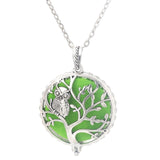 Ancient Silver Owl Antique Retro Magnetic Aromatherapy Perfume Box Necklace - Oil Diffuser Locket Pendant (many designs available) 