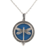 Ancient Silver Owl Antique Retro Magnetic Aromatherapy Perfume Box Necklace - Oil Diffuser Locket Pendant (many designs available) 