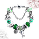 Antique Silver Seashell Dolphin Charm Pandora Bracelet - New Design 