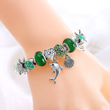 Antique Silver Seashell Dolphin Charm Pandora Bracelet - New Design 