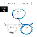 3 Piece Stunning Bohemian Style Blue White Rope Dolphin Bracelet for Her 
