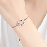 Blue/white Opal Box Chain Bracelet Adjustable Dolphin Charm Bracelets for Women 