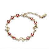 Fashion Red Evil Eye Dolphin Stainless Steel Bracelet 